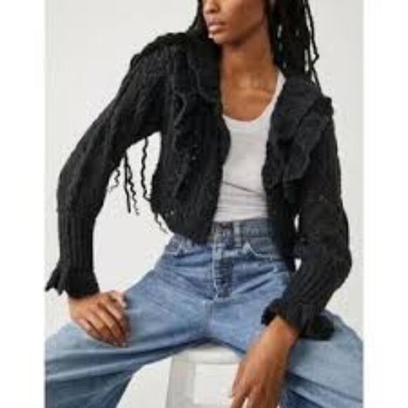 Free People Avery Cardigan Black XS - Picture 1 of 13